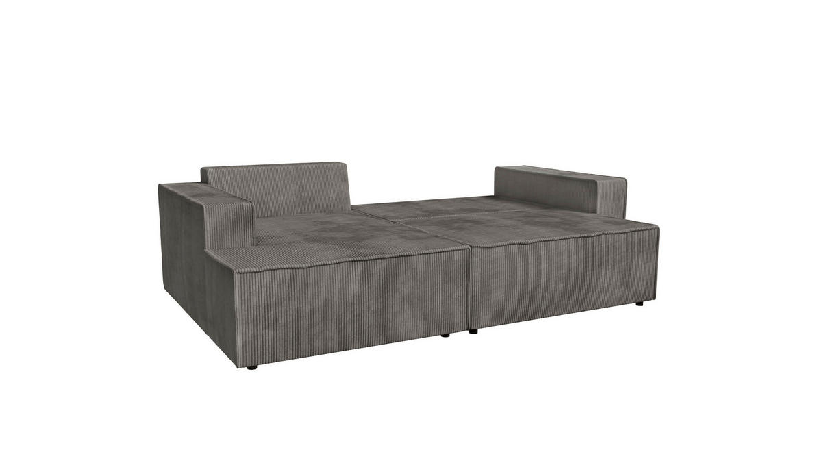 ECKSOFA inkl. Funktionen Anthrazit Cord  - Anthrazit/Schwarz, MODERN, Kunststoff/Textil (149/245cm) - Stylife