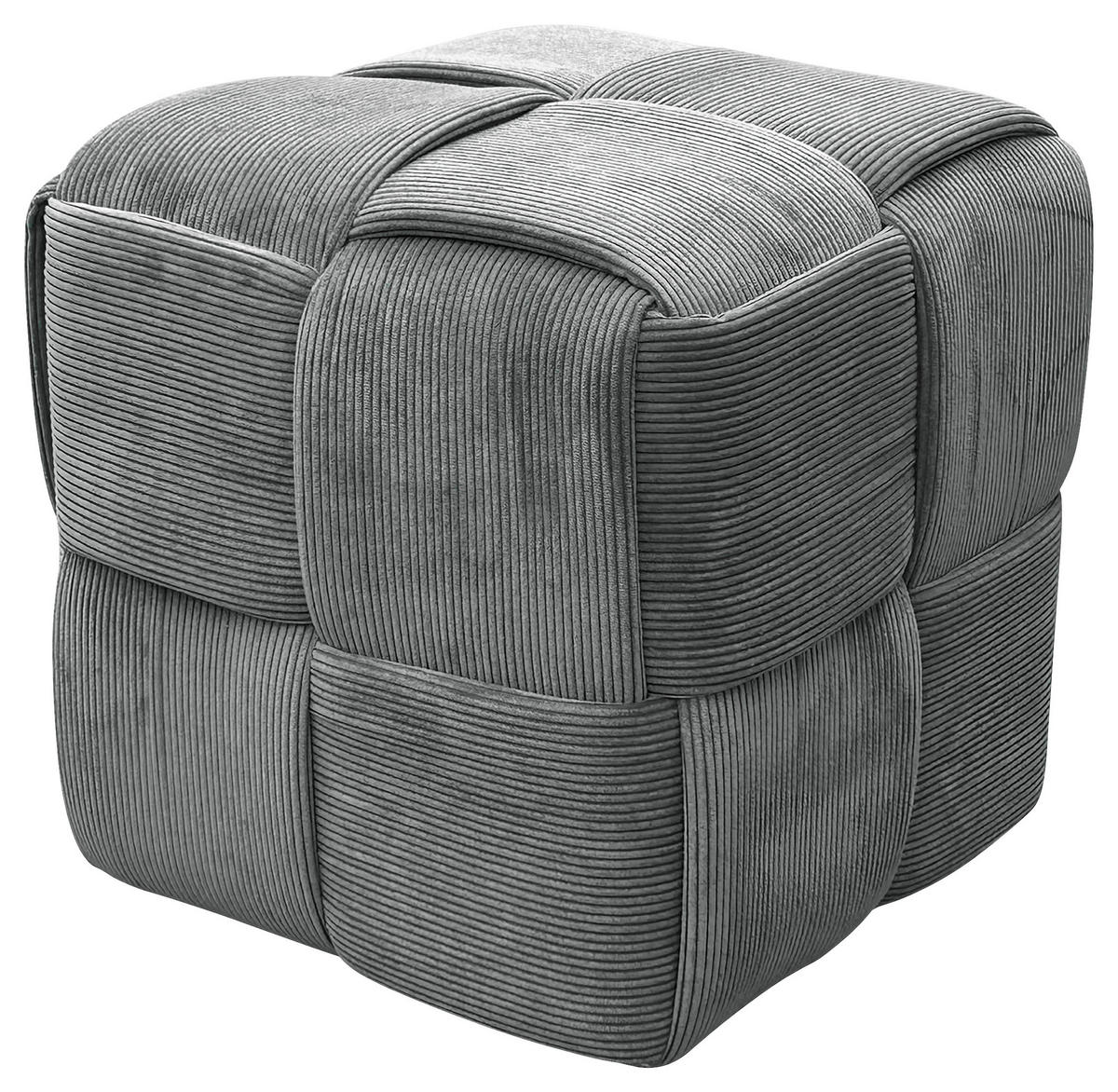 POUF Cord Grau 40/41/40 cm  - Grau, Design, Textil (40/41/40cm) - MID.YOU