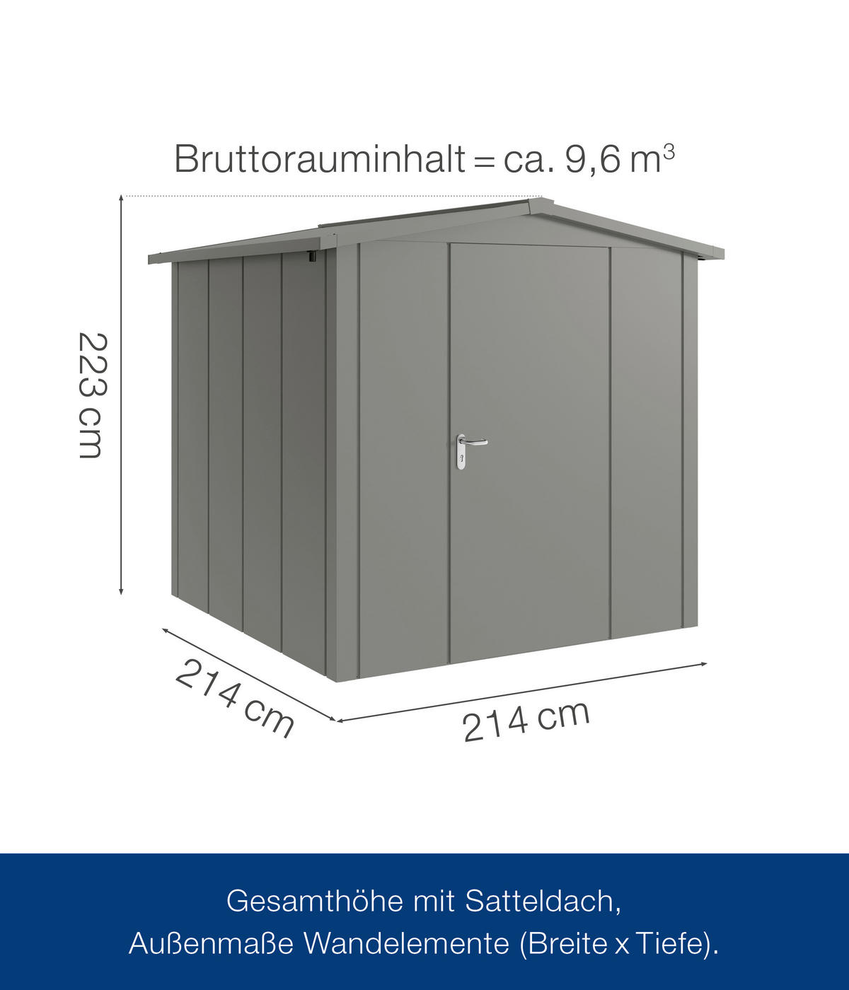 GERÄTEHAUS 237/223/229 cm  - Alufarben, Basics, Metall (237/223/229cm)