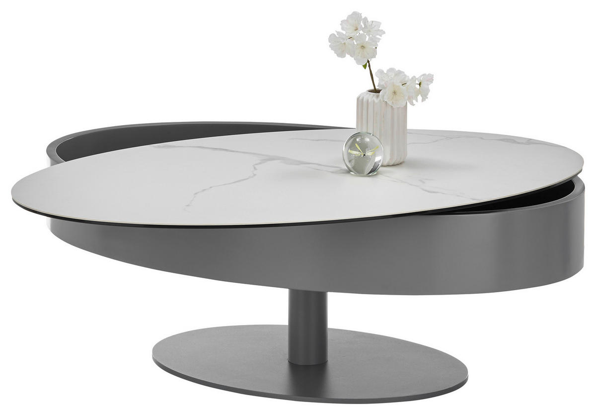 COUCHTISCH Anthrazit, Weiß  - Anthrazit/Weiß, Design, Keramik/Metall (110/42/70cm) - Livetastic