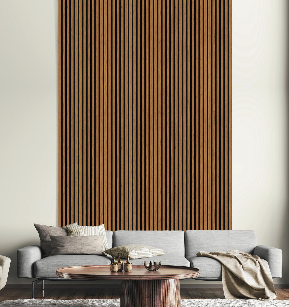 AKUSTIKPANEEL Eiche Geräuchert furniert 57.25/1.9/240 cm  - Eichefarben, KONVENTIONELL, Holzwerkstoff/Textil (57.25/1.9/240cm)