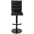 BARHOCKER Webstoff Anthrazit Eisen Stoffauswahl, Sitzfläche 360° drehbar  - Anthrazit/Schwarz, Design, Textil/Metall (42/90-117/58,5cm) - Novel