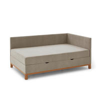 BOXBETT 90/200 cm  in Taupe  - Taupe/Eichefarben, Design, Holz/Textil (90/200cm) - Boxxx