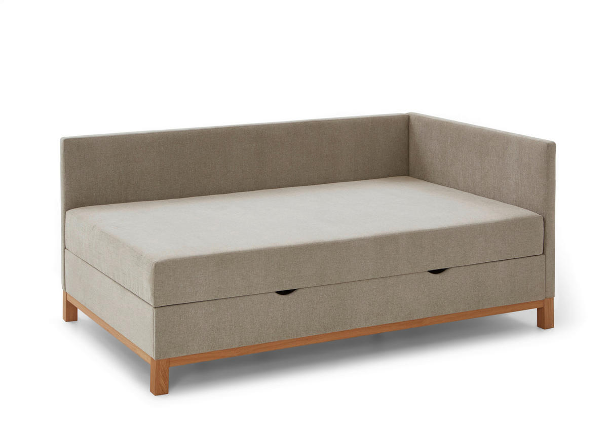 BOXBETT 90/200 cm  in Taupe  - Taupe/Eichefarben, Design, Holz/Textil (90/200cm) - Boxxx