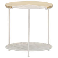 BEISTELLTISCH 45/45/45 cm Eiche massiv Weiß, Eichefarben rund  - Eichefarben/Weiß, Design, Holz/Metall (45/45/45cm) - Landscape