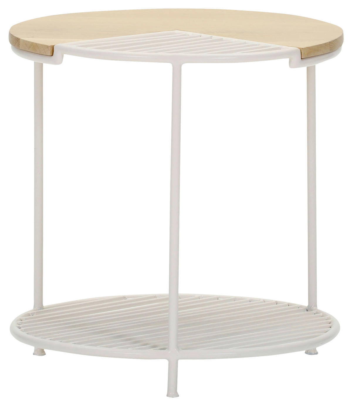 BEISTELLTISCH 45/45/45 cm Eiche massiv Weiß, Eichefarben rund  - Eichefarben/Weiß, Design, Holz/Metall (45/45/45cm) - Landscape