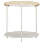 BEISTELLTISCH 45/45/45 cm Eiche massiv Weiß, Eichefarben rund  - Eichefarben/Weiß, Design, Holz/Metall (45/45/45cm) - Landscape