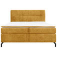 BOXSPRINGBETT 160/200 cm,  in Currygelb, Topper, H2 + H2 = mittel  - Currygelb/Schwarz, Design, Textil/Metall (160/200cm) - Esposa