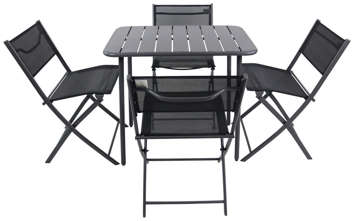SET DE JARDIN  5-teilig  - Schwarz, Modern, Kunststoff/Textil - Ambia Garden