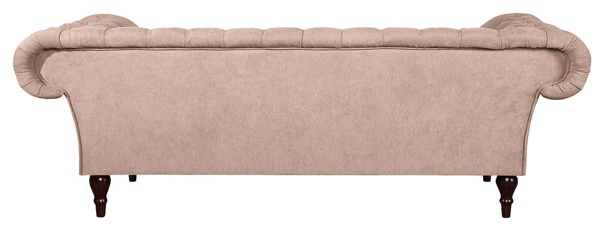 3-SITZER-SOFA in Mikrofaser Rosa  - Braun/Rosa, Design, Holz/Textil (232/79/97cm) - Livetastic