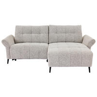 ECKSOFA in Webstoff Grau  220/156 cm  - Grau/Nickelfarben, Design, Textil/Metall (220/156cm) - Carryhome