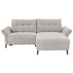 ECKSOFA in Webstoff Grau  220/156 cm  - Grau/Nickelfarben, Design, Textil/Metall (220/156cm) - Carryhome