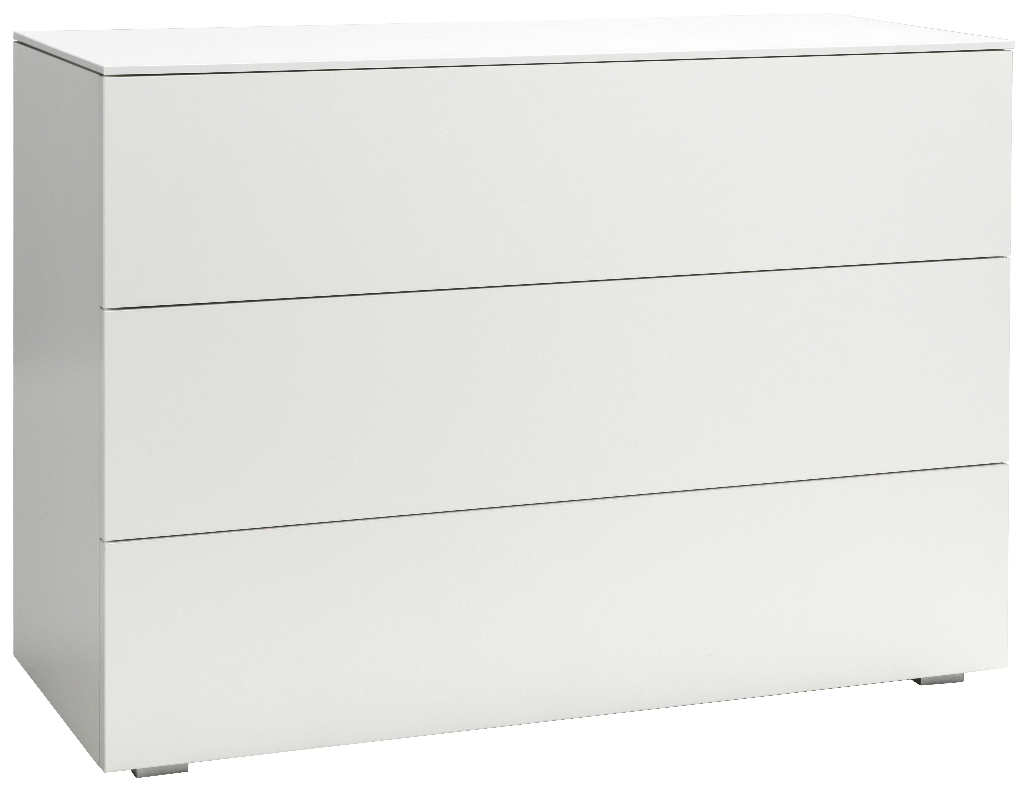 KOMMODE Weiß  - Silberfarben/Weiß, Design, Metall (105/46/74cm) - Hasena