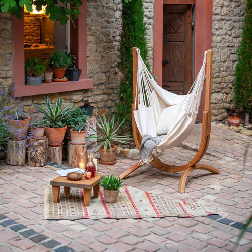 HOUPACÍ SÍŤ  - bílá/přírodní barvy, Konvenční, dřevo/textil (100/152/92cm) - La Siesta