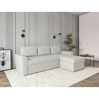 ECKSOFA TERMOLI in Jacquard Beige  231/155 cm  - Beige/Schwarz, Design, Kunststoff/Textil (231/155cm) - MID.YOU