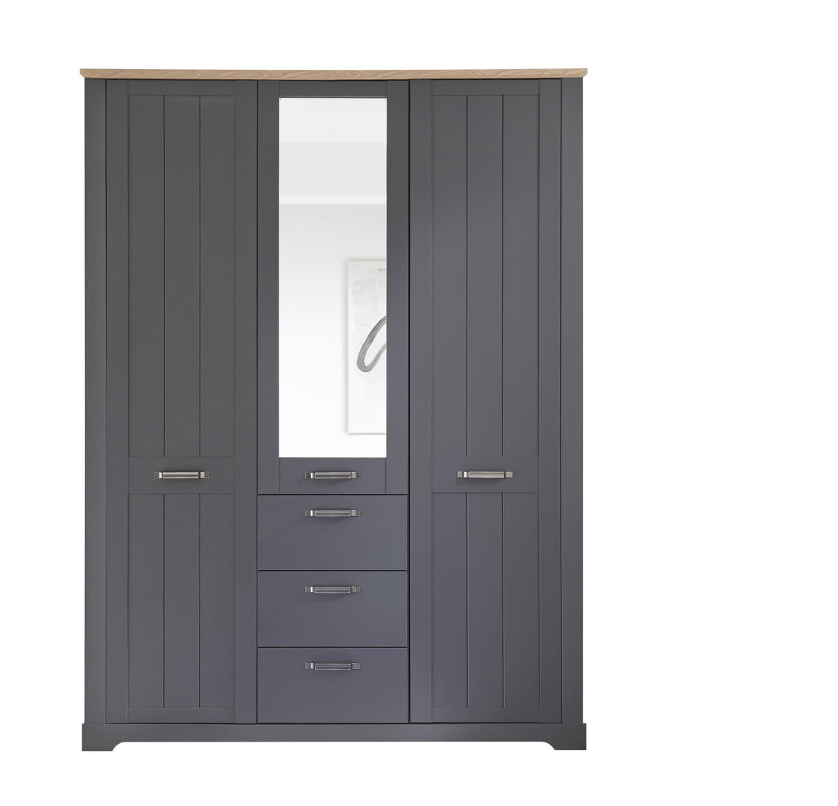 DULAP CU UșI ROTATIVE, 166/226/60 cm, grafit, stejar Artisan - culoare nichel/grafit, Basics, metal/material pe bază de lemn (166/226/60cm) - Landscape