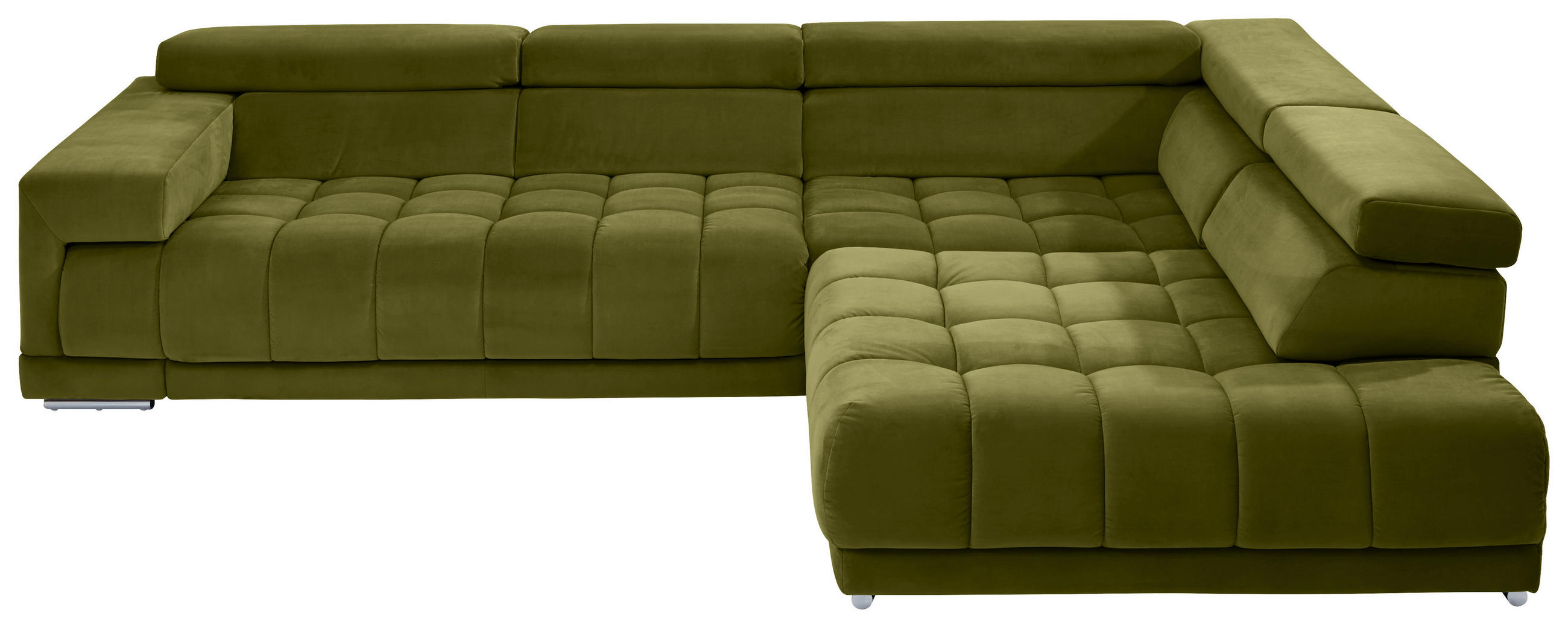 ROHOVÁ SEDACIA SÚPRAVA, textil, zelená - zelená/chrómová, Design, kov/textil (326/222cm) - Beldomo Speed