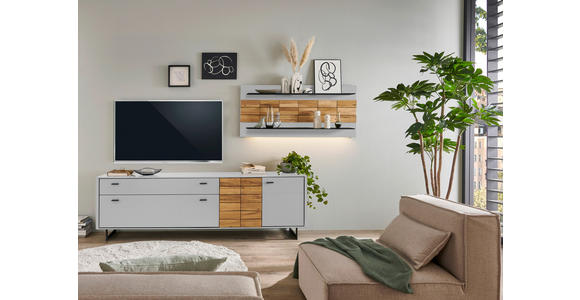 WOHNWAND  in Eichefarben, Kaschmir  299,4/170,4/46,4 cm  - Kaschmir/Eichefarben, Design, Holz/Holzwerkstoff (299,4/170,4/46,4cm) - Novel