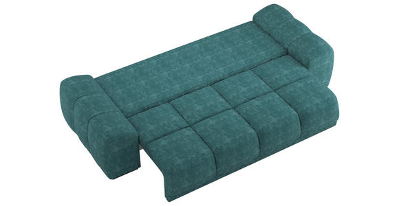 BIGSOFA Chenille Azurblau  - Azurblau/Schwarz, KONVENTIONELL, Kunststoff/Textil (266/89/104cm) - Carryhome