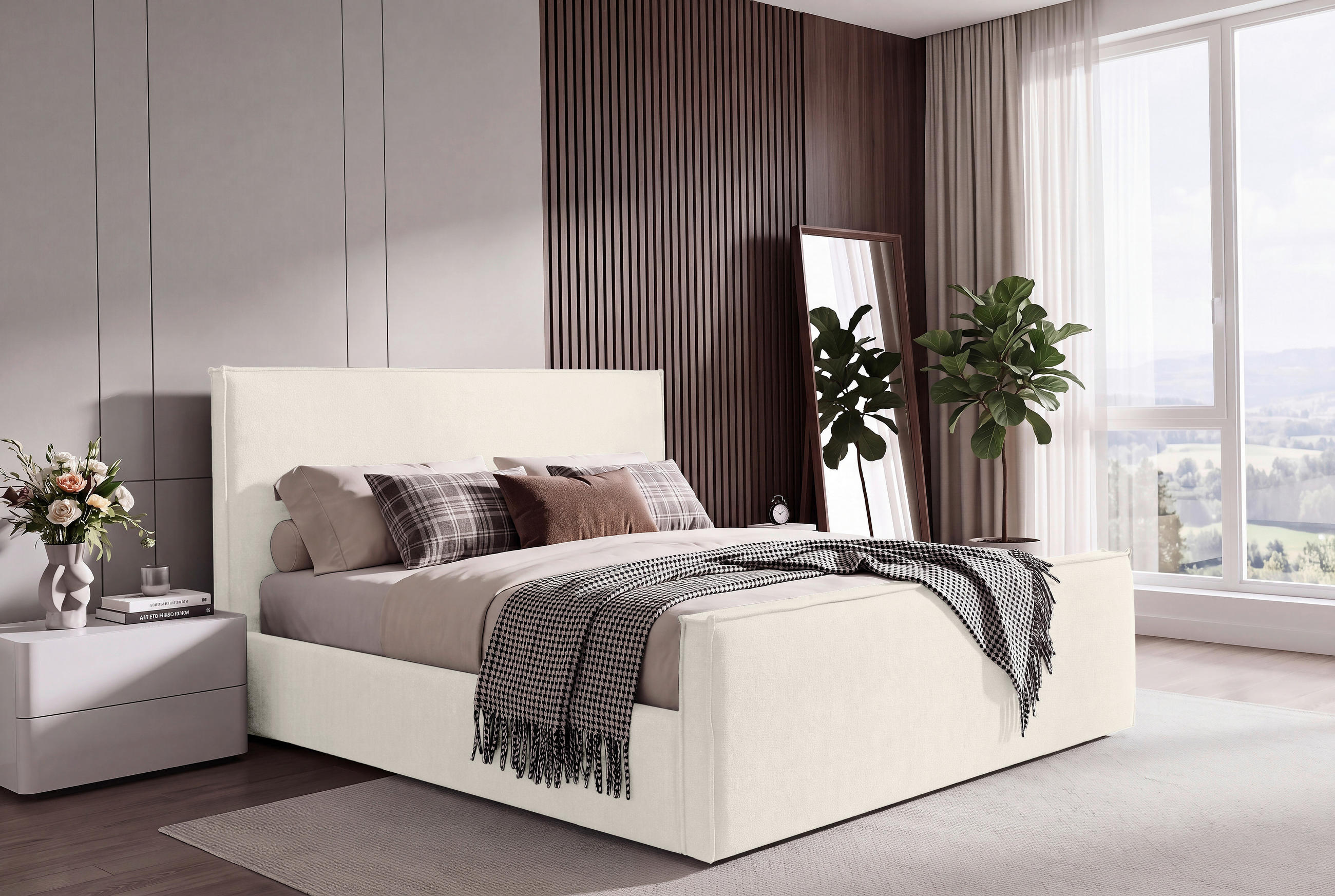 POLSTERBETT Lattenrost, Bettkasten Creme 180/200 cm  - Creme/Schwarz, MODERN, Holz/Kunststoff (180/200cm) - Livetastic