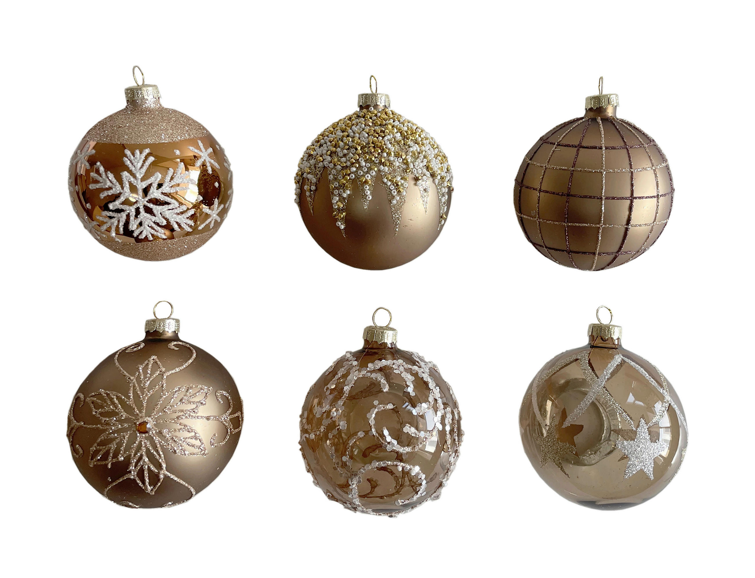 Glob Xmassale - maro/alb, Lifestyle, plastic/sticlă (8cm) - X-Mas