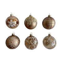 Glob Xmassale - maro/alb, Lifestyle, plastic/sticlă (8cm) - X-Mas