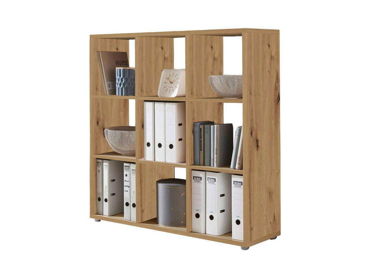 AKTENREGAL 106,5/108,5/33 cm  - Silberfarben/Eiche Artisan, MODERN, Holzwerkstoff (106,5/108,5/33cm) - MID.YOU