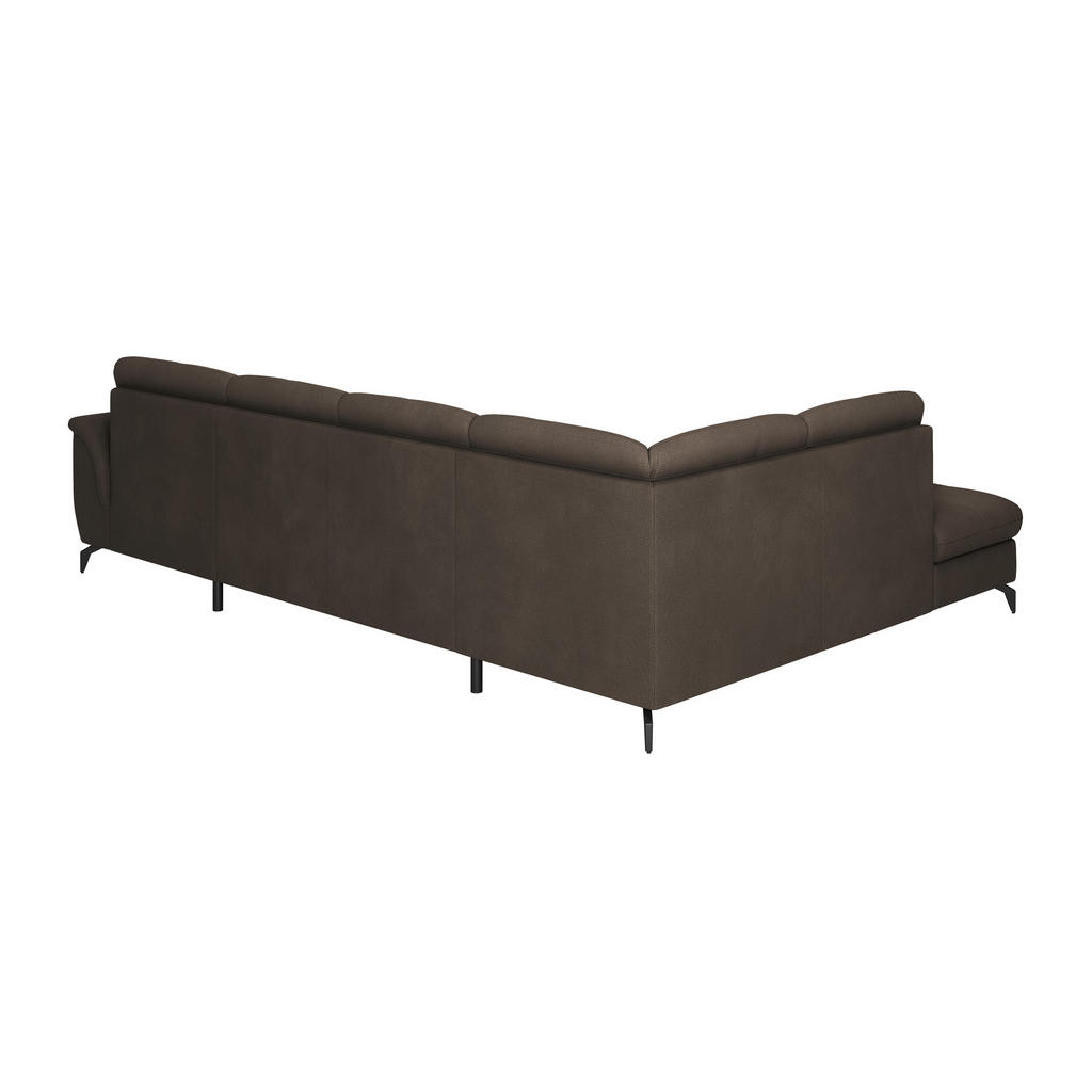 Thumbnail - Sit & More Wohnlandschaft Zora E, Dunkelbraun, Textil, 7,5-Sitzer, Ottomane links, U-Form, 319x212 cm, Goldenes M, Oeko-...
