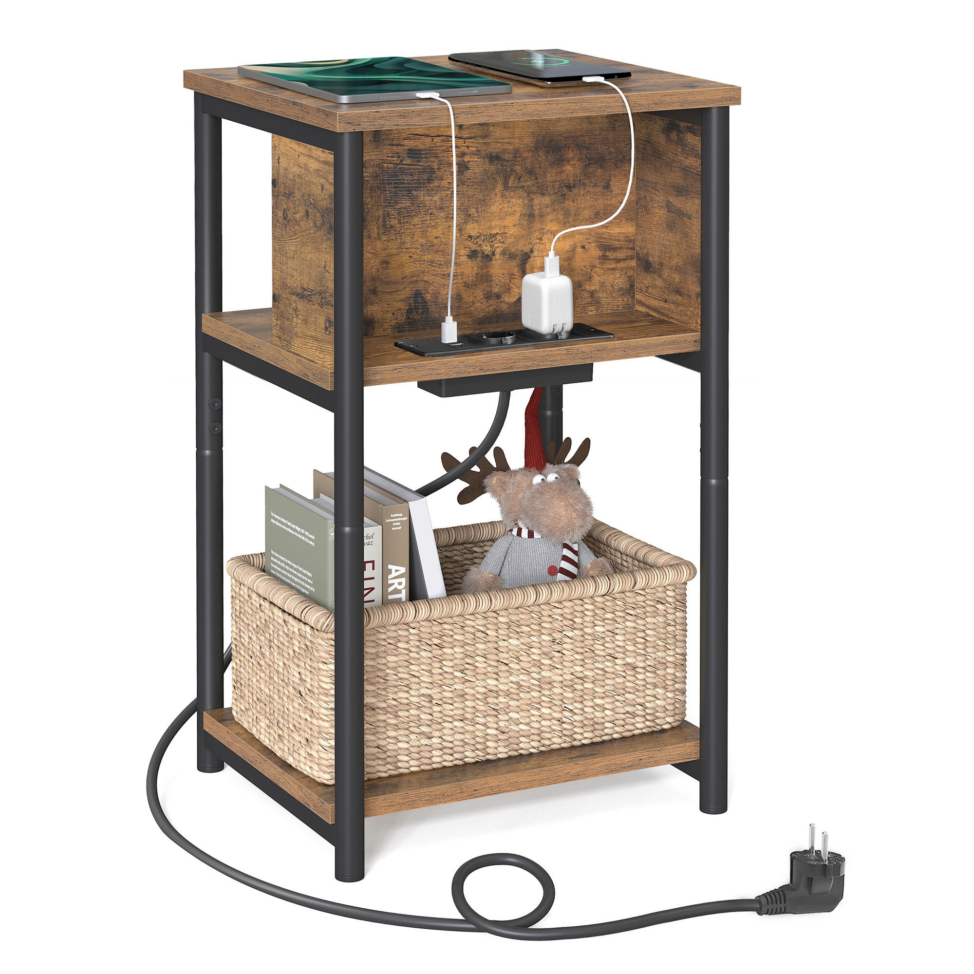 Mid.you Beistelltisch Braun, Schwarz 58x30x34 cm