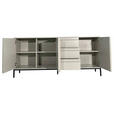 SIDEBOARD WABI 180/81/40 cm 3 Schublade(n)  - Hellgrau/Schwarz, Design, Holz/Holzwerkstoff (180/81/40cm) - Xora