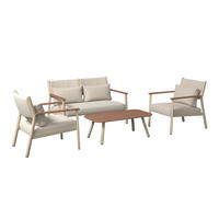 GARTENSET Webstoff Akazie massiv Aluminium  - Beige/Naturfarben, Design, Holz/Textil - Ambia Garden