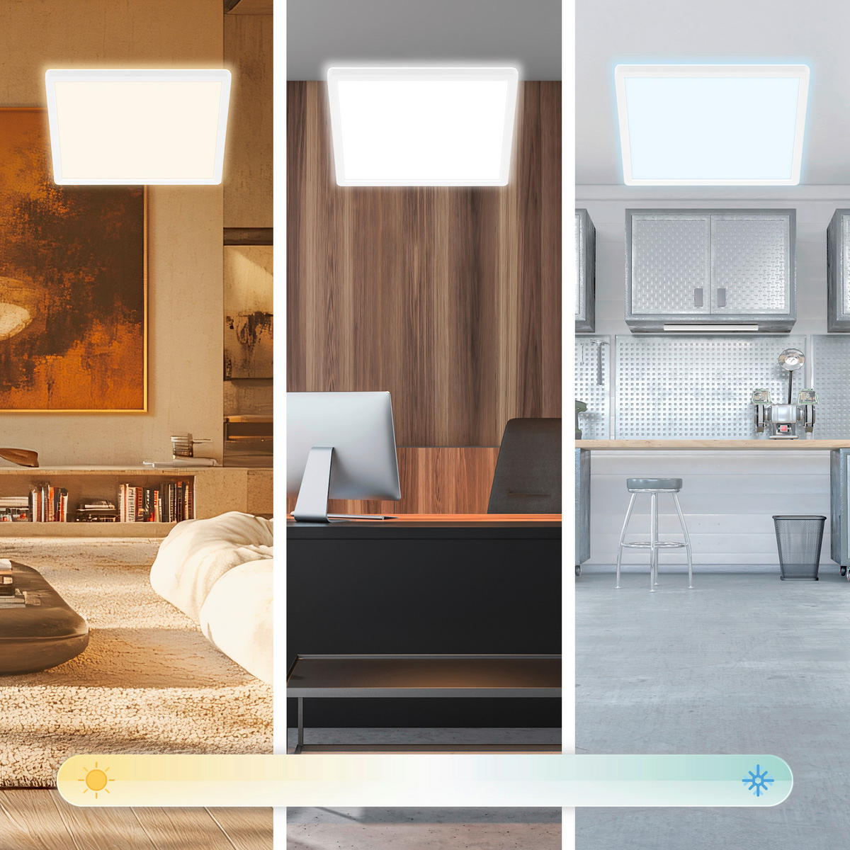 LED-PANEEL Tava A 29/29/3 cm   - Weiß, Basics, Kunststoff (29/29/3cm)