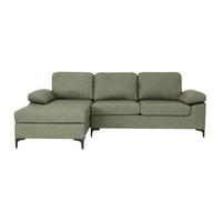 ECKSOFA in Lederlook Grün  - Schwarz/Grün, Konventionell, Kunststoff/Textil (135/262cm) - MID.YOU