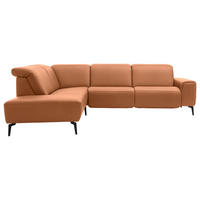 ECKSOFA Musterring Braun Echtleder Kopfteilverstellung  - Schwarz/Braun, Design, Leder/Metall (249/295cm) - Musterring