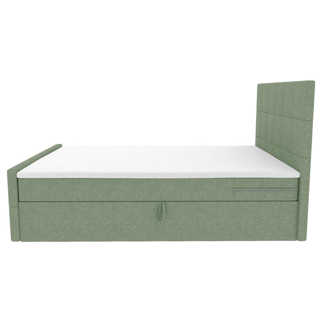 Thumbnail - Boxxx Boxbett, Grün, Textil, H3, Höhe ca. 17 cm, 140x200 cm, Topper durchgehend, Matratze geteilt, Schlafzimmer, Betten,...