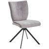 STUHL Lederlook, Velours, Mikrofaser Grau  - Schwarz/Grau, Design, Textil/Metall (49/89/61cm) - Dieter Knoll