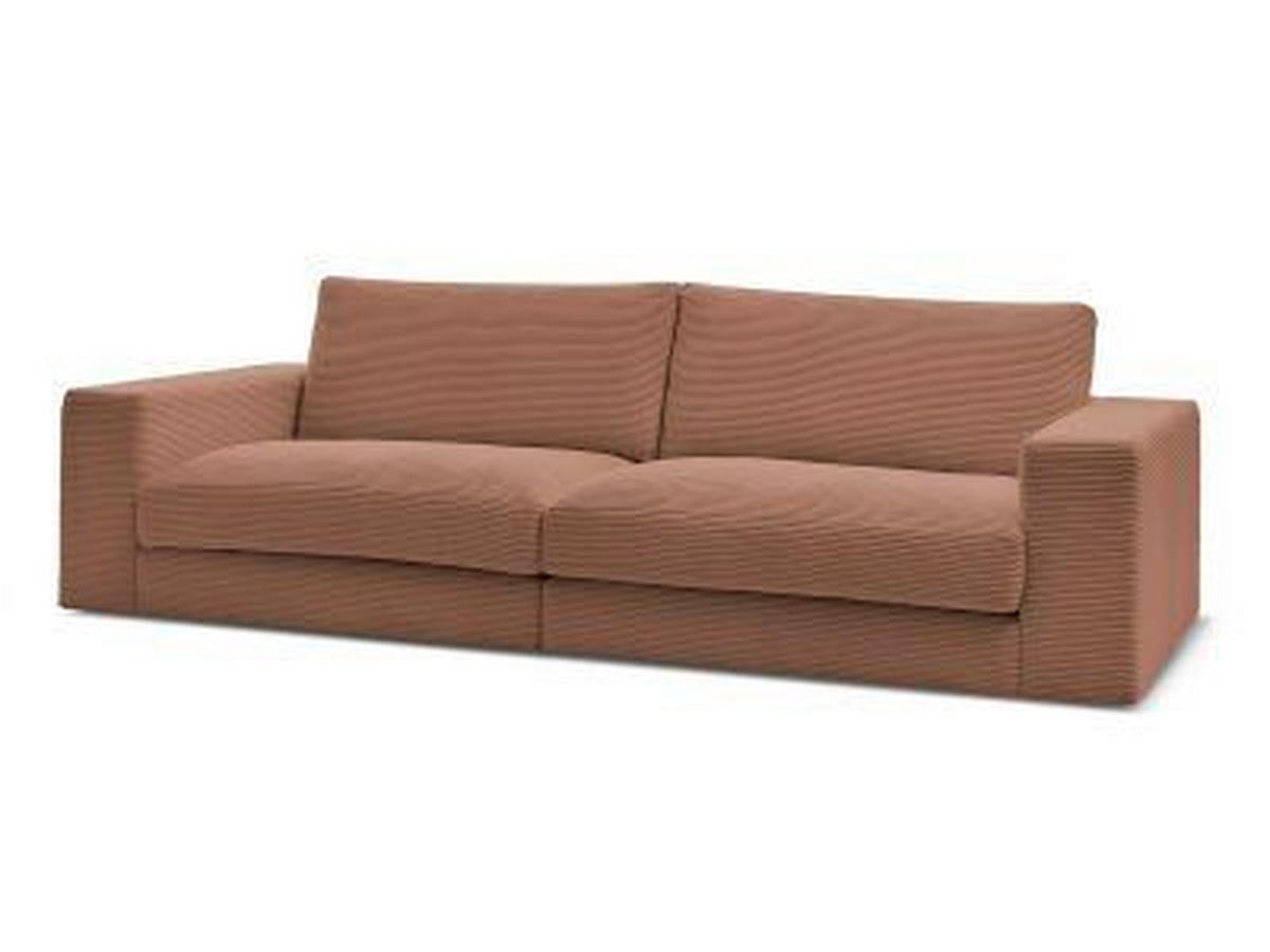 3-SITZER-SOFA LEONARD Cord Orange  - Schwarz/Orange, MODERN, Kunststoff/Textil (234/77/109cm)