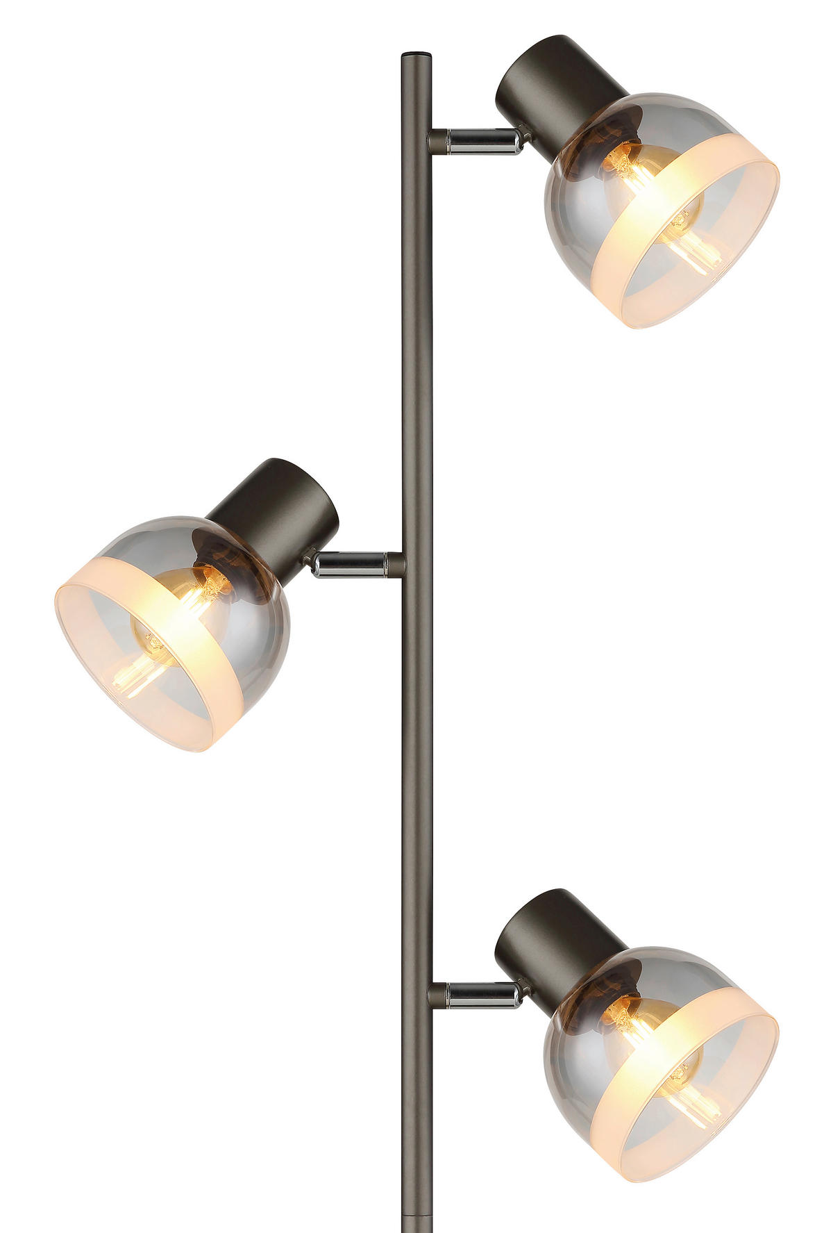 STEHLEUCHTE Kairo 25/23/154 cm  - Chromfarben/Schwarz, Design, Glas/Kunststoff (25/23/154cm) - Globo