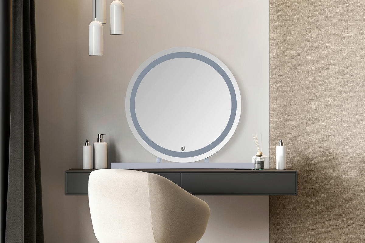 WANDSPIEGEL  - Weiß, Basics, Glas/Holzwerkstoff (53/10/60cm) - Kayoom