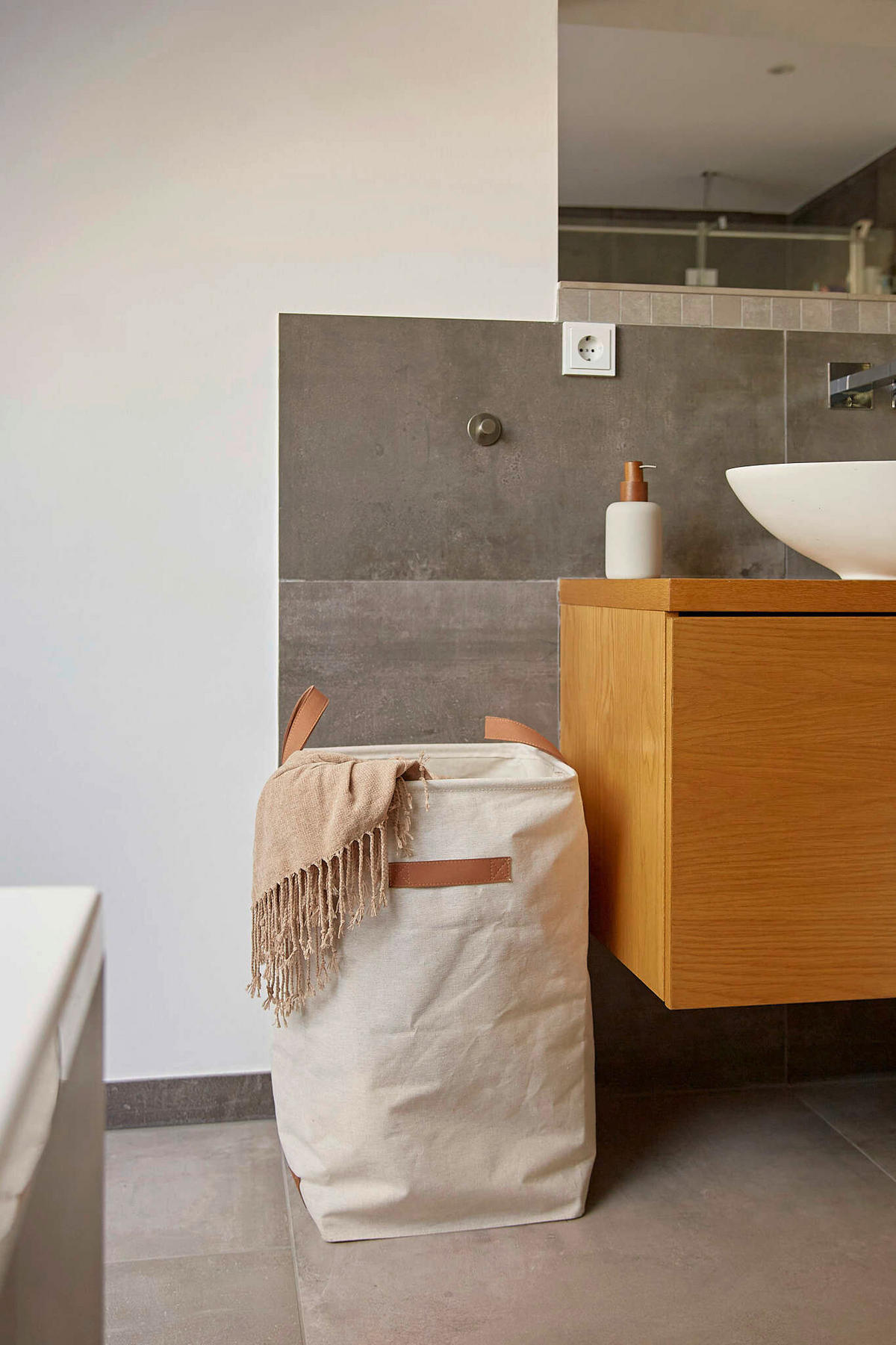 WÄSCHEKORB - Beige, Basics, Textil (35/35/58cm) - Store It