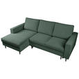 ECKSOFA  in Struktur Dunkelgrün  - Dunkelgrün/Schwarz, MODERN, Holz/Kunststoff (145/230cm) - Carryhome