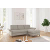 ECKSOFA ROCHELLE E Taupe Flachgewebe  - Taupe/Schwarz, KONVENTIONELL, Textil/Metall (251/164cm) - Sit & More