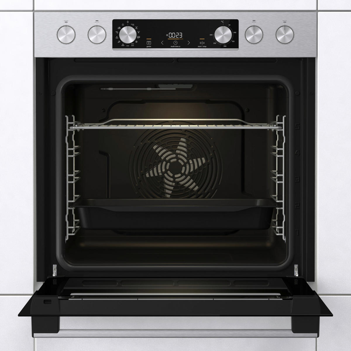EINBAUHERD 739117  - Silberfarben, Trend, Glas/Metall (59,5/59,5/56,4cm) - Gorenje