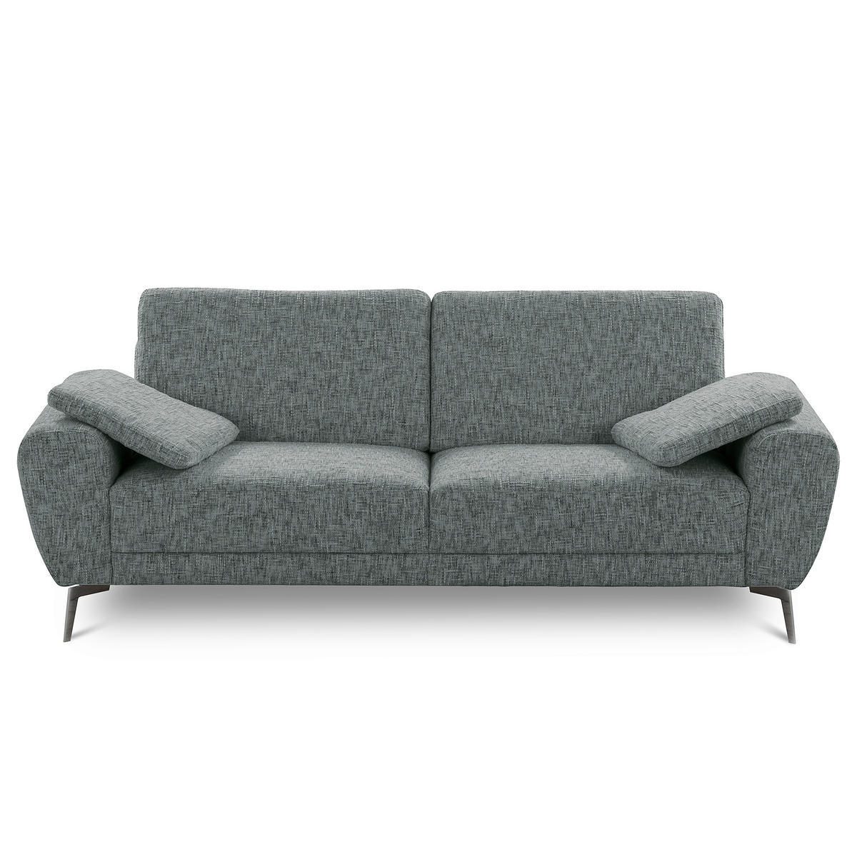 3-SITZER-SOFA Webstoff Anthrazit  - Anthrazit/Schwarz, Design, Textil/Metall (187/85/92cm) - Livetastic