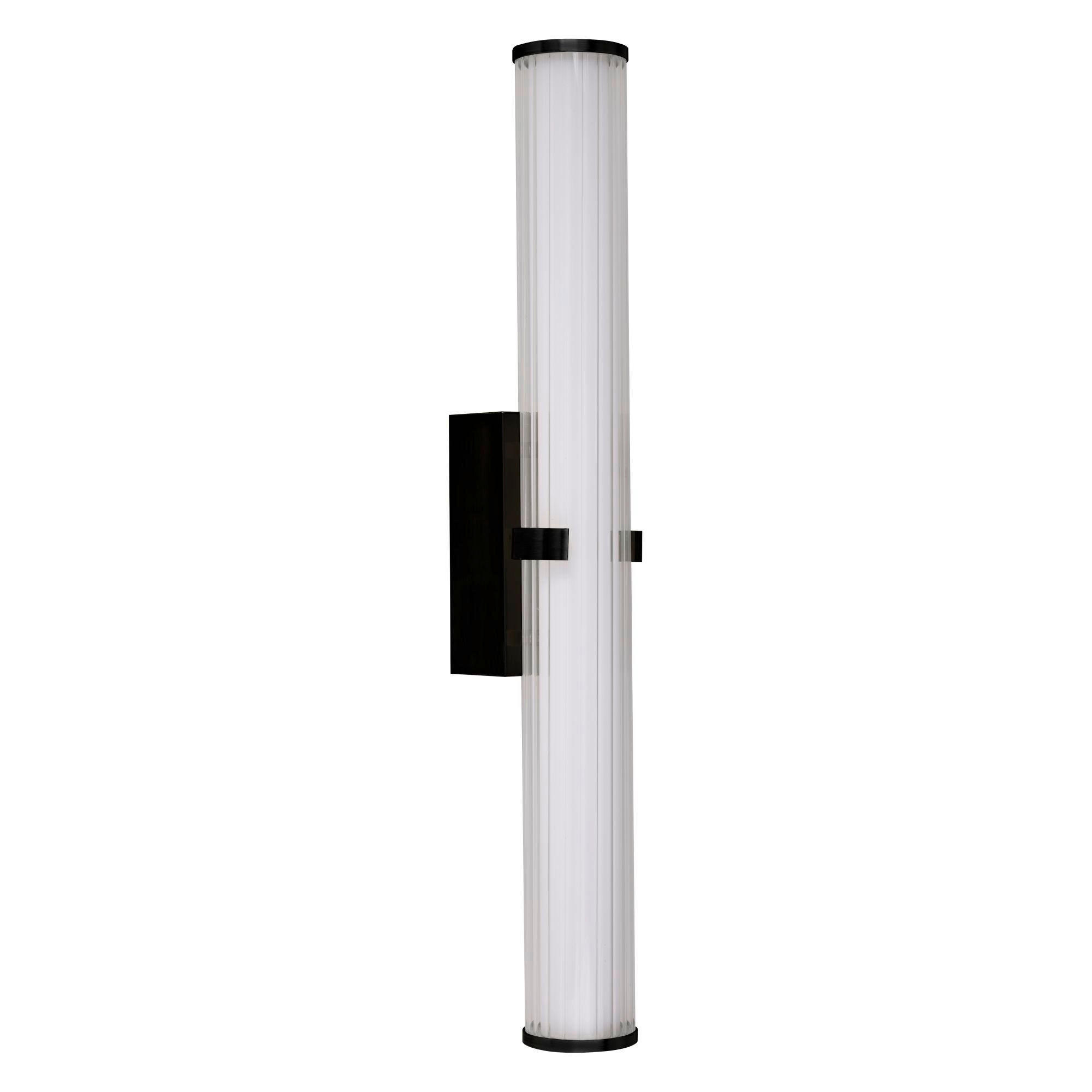 APLICĂ DE PERETE CU LED - alb/străveziu, Basics, sticlă/metal (9/63cm)