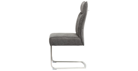SCHWINGSTUHL in Edelstahl Webstoff - Edelstahlfarben/Grau, Design, Textil/Metall (44/102/64cm) - Novel