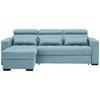 ECKSOFA in Struktur Blau  - Blau/Schwarz, Modern, Kunststoff/Textil (179/240cm) - Carryhome