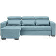 ECKSOFA in Struktur Blau  - Blau/Schwarz, MODERN, Kunststoff/Textil (179/240cm) - Carryhome