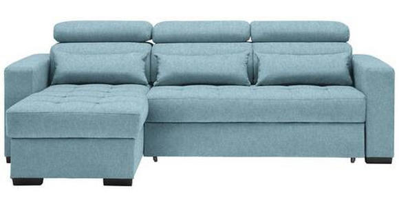 ECKSOFA in Struktur Blau  - Blau/Schwarz, MODERN, Kunststoff/Textil (179/240cm) - Carryhome