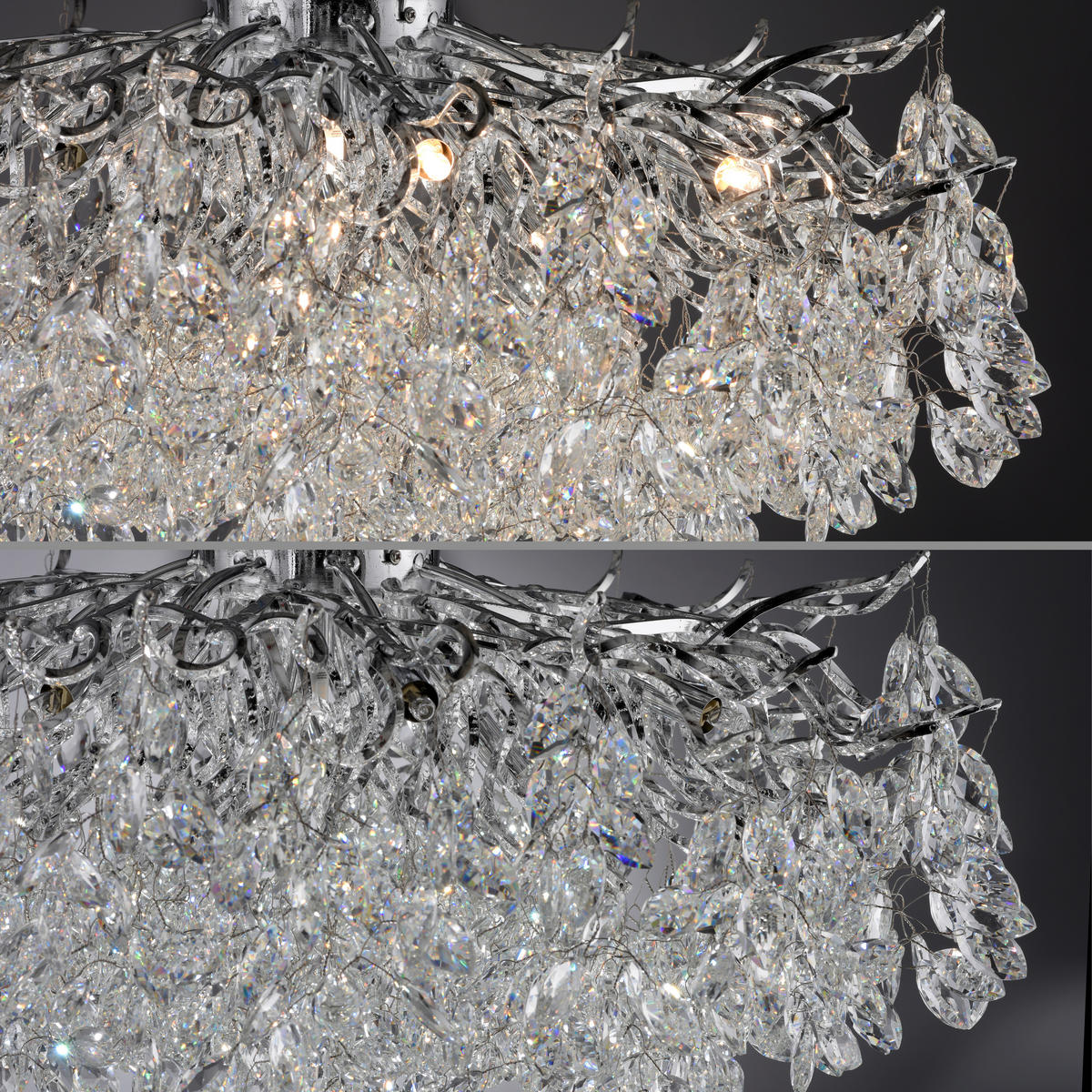 DECKENLEUCHTE 80/80/37 cm   - Chromfarben, Design, Kunststoff/Metall (80/80/37cm) - Paul Neuhaus